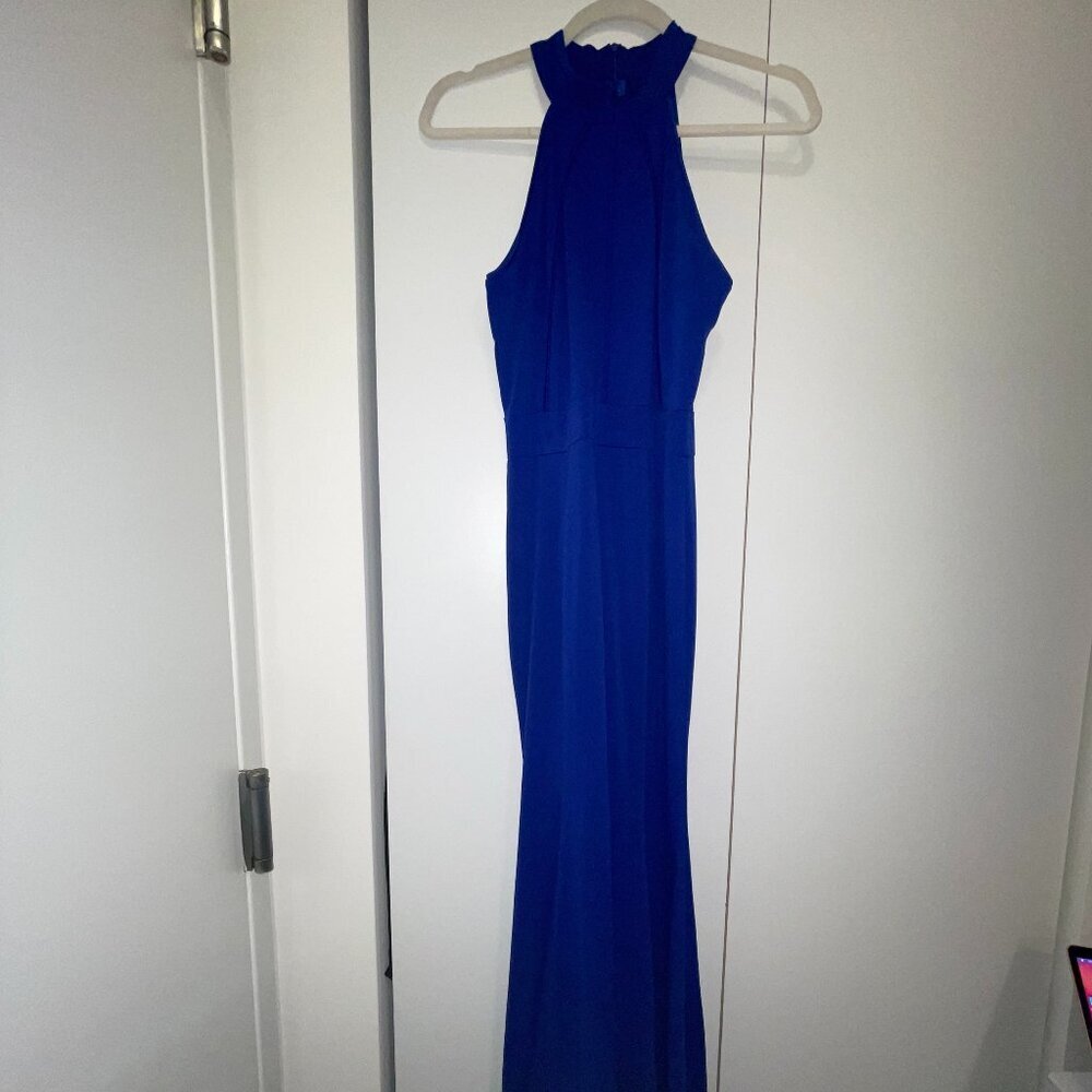 blue long berydress gown